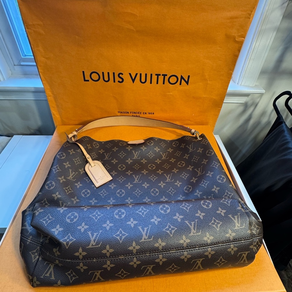 Louis Vuitton Monogram Canvas Shoulder Bag - Brown